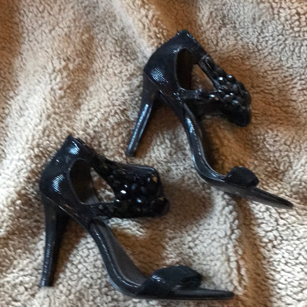 Calvin Klein dress black heels size 6 rhinestones